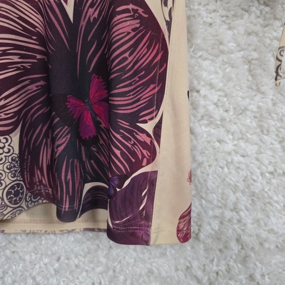 Body Central Babydoll Top Womens Medium Flowers Butterflies Stretch Y2K Festival - Picture 2 of 12